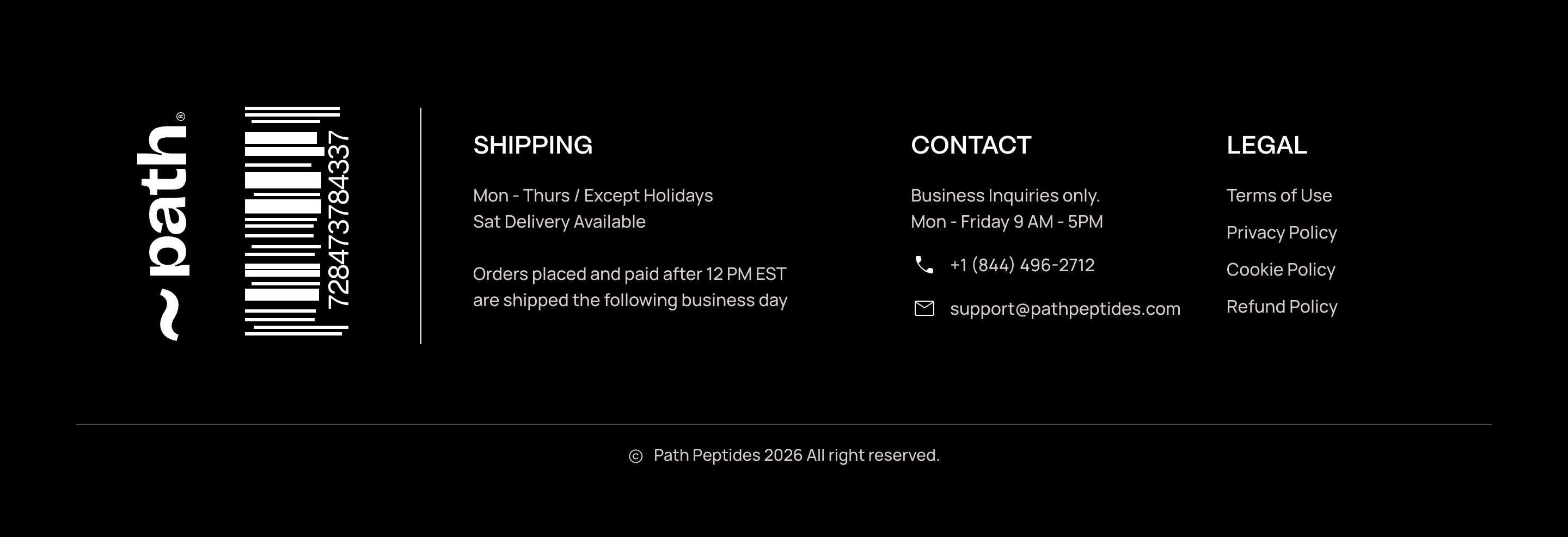 Footer with the live CSS barcode